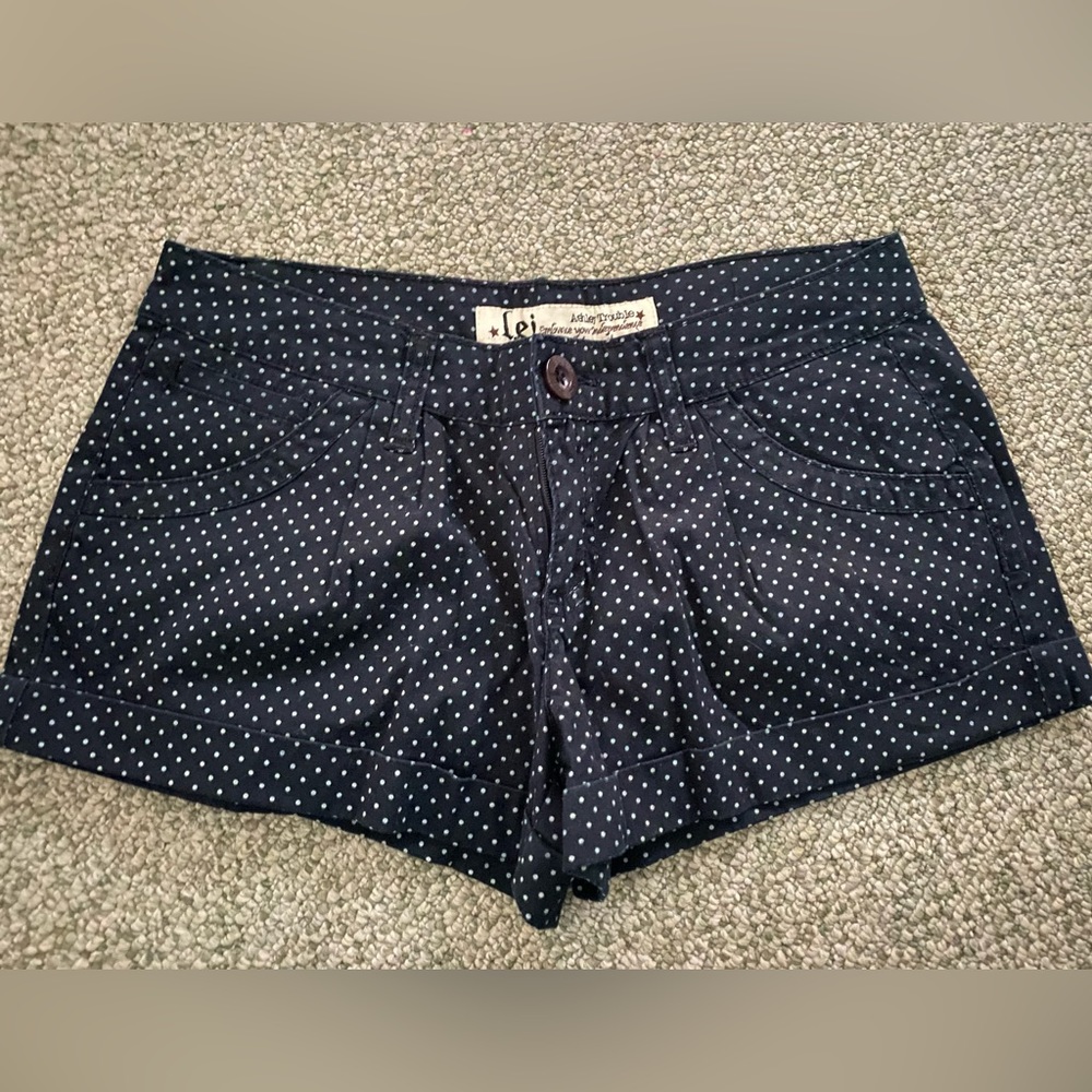Black and white polka dot shorts